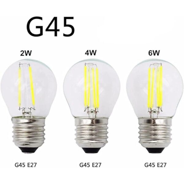 6 W G45 Bombilla LED de filamento regulable G45 Bombillas