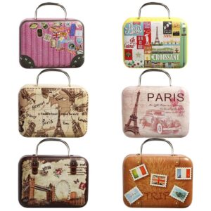 6 cajas de lata con tapas pequeñas cajas de dulces para