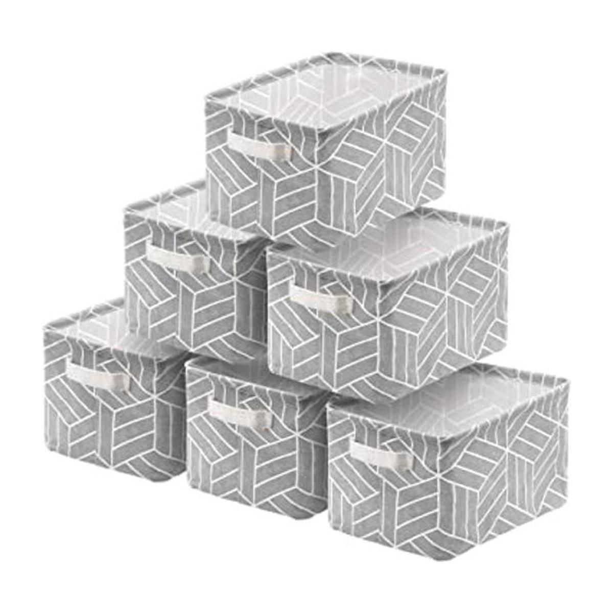 6 cestas de almacenamiento plegables de tela mini caja
