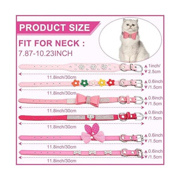 6 collares de cachorro para niña collar de perro rosado