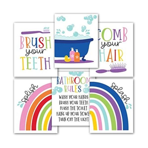 6 coloridas decoraciones de baño infantiles reversibles de_1