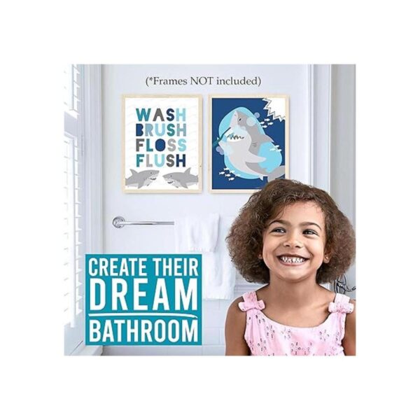 6 decoraciones reversibles de baño de tiburones para