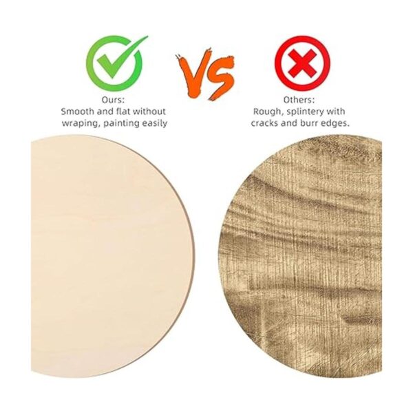 6 círculos redondos de madera sin acabar rebanadas de