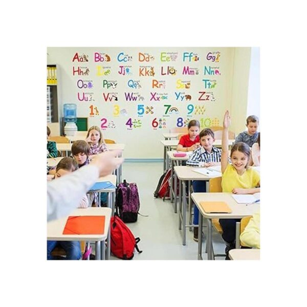 6 hojas de alfabeto pegatinas de pared para niños pequeños