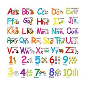 6 hojas de alfabeto pegatinas de pared para niños pequeños