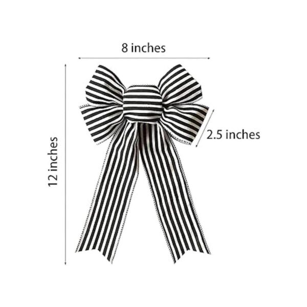 6 lazos de rayas blanco y negro para corona 8 x 12.5