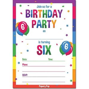 6 invitaciones Fiesta de cumpleaños con sobres 15_1