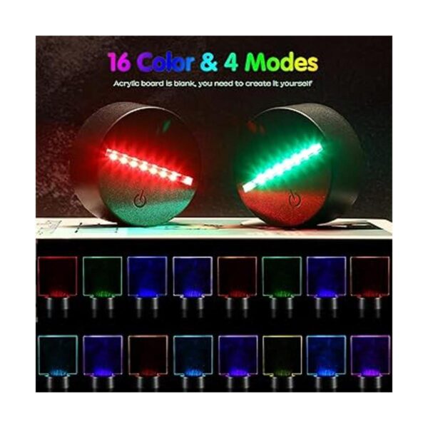 6 juegos de bases de lámpara LED de noche 3D que incluyen