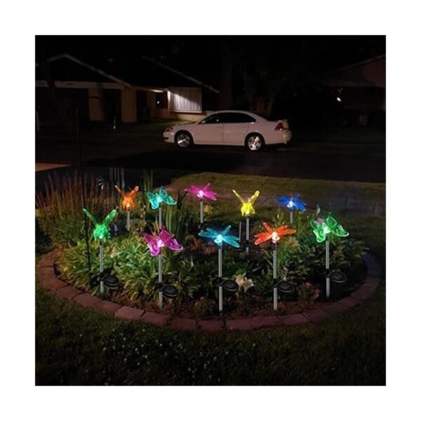 6 luces solares de jardín que cambian de color libélula