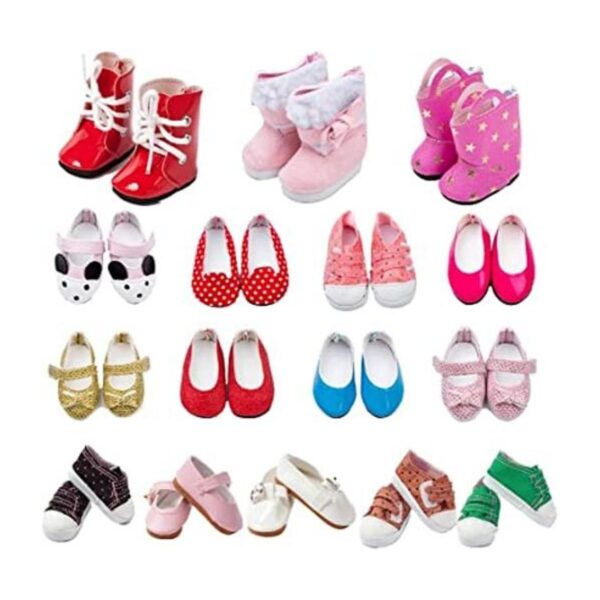 6 pares de zapatos de muñeca para muñecas de 14.5_1