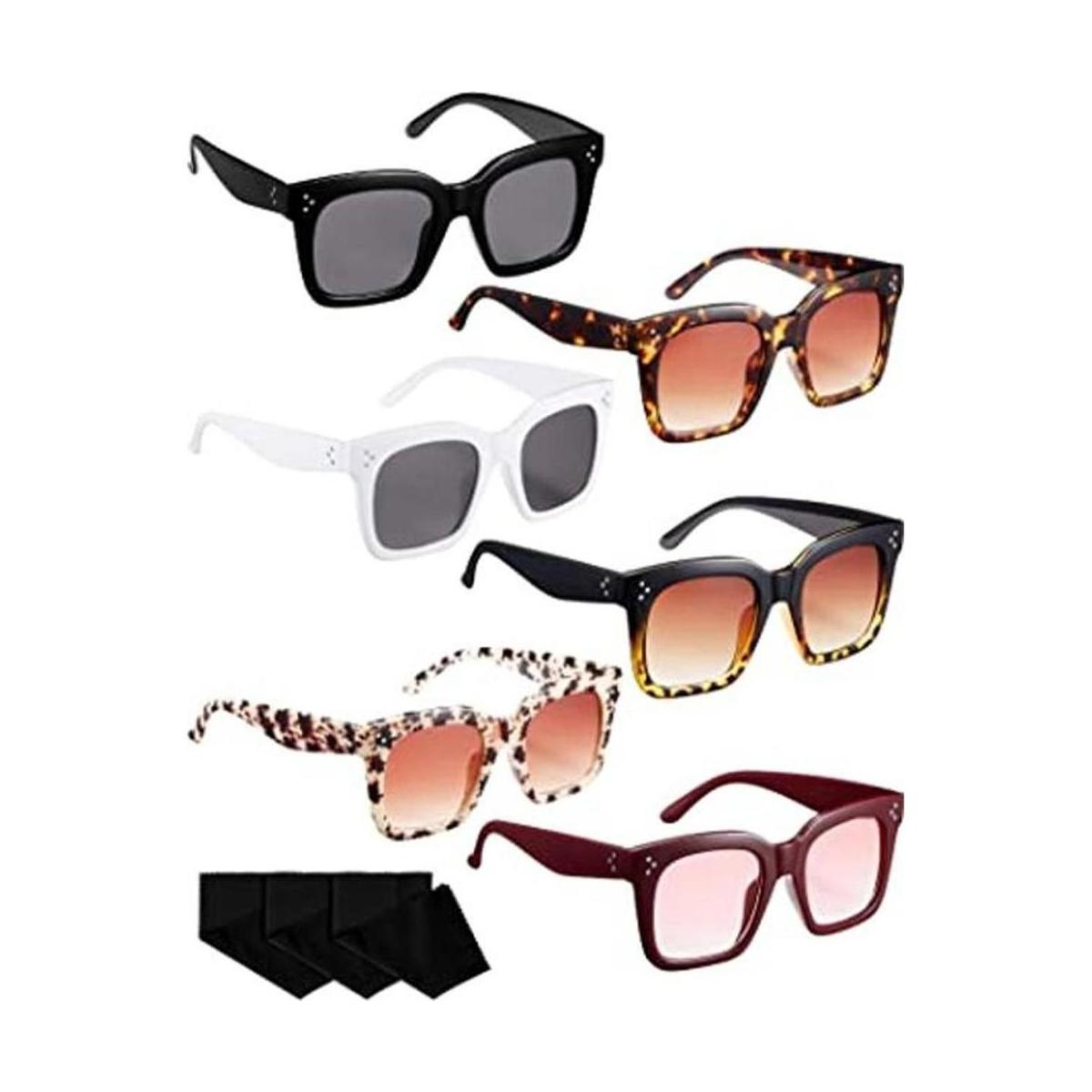 6 pares de gafas de sol de gran tamaño retro con montura