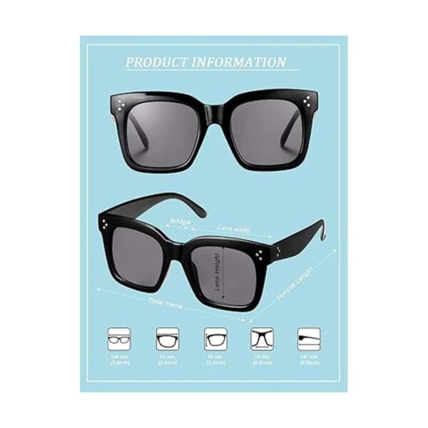 6 pares de gafas de sol de gran tamaño retro con montura_4