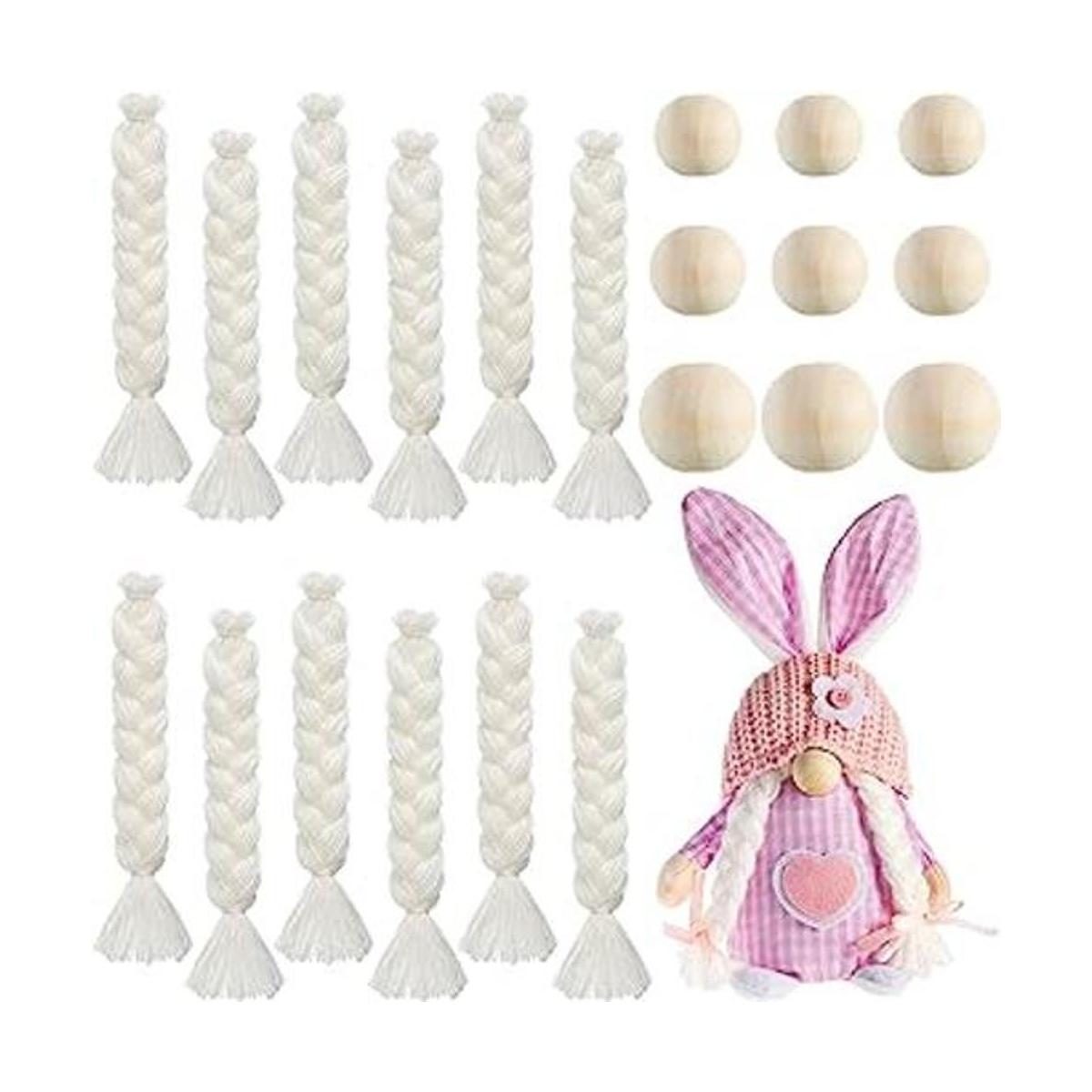 6 pares de trenzas de gnomo para manualidades con 9 piezas