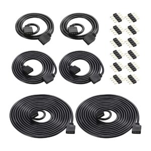 6 piezas de cable de extensión RGB de 4 pines cable de
