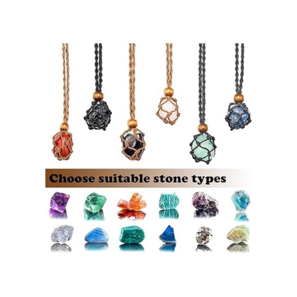 6 piezas de cordón para collar soporte de piedra vacía