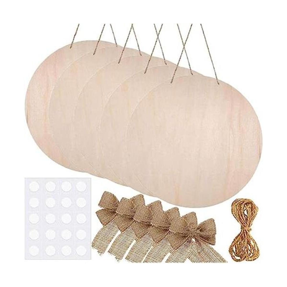 6 piezas de círculos de madera en blanco de 12 pulgadas