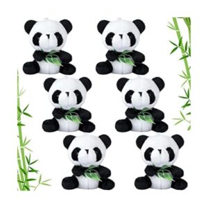 6 piezas de mini panda de peluche de 4 pulgadas lindo_1