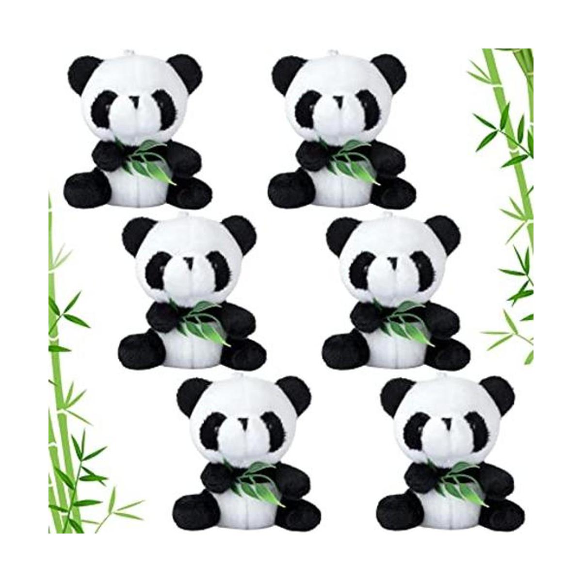 6 piezas de mini panda de peluche de 4 pulgadas lindo