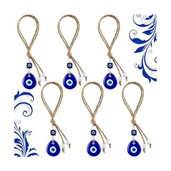 6 piezas de perlas de ojo azul malvado adornos de cristal