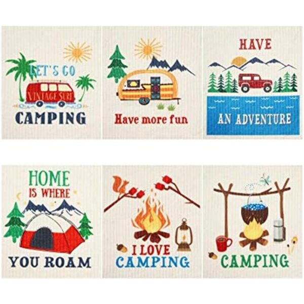 6 piezas mixtas de camping sueco platos de picnic tema_1