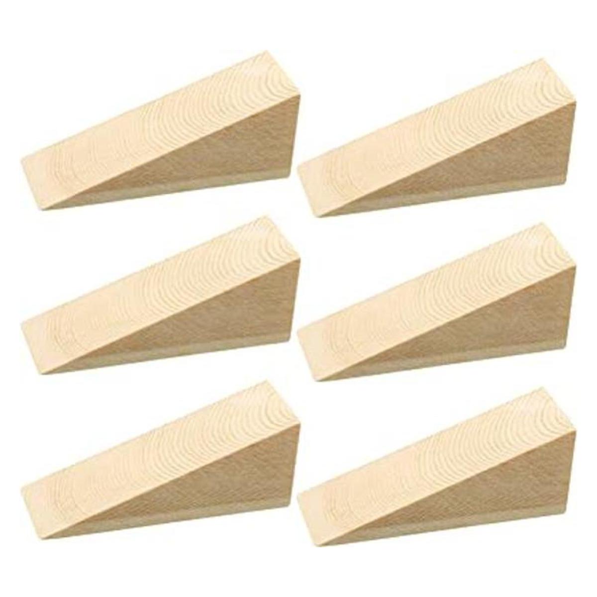 6 piezas de tope de puerta antideslizante de madera para