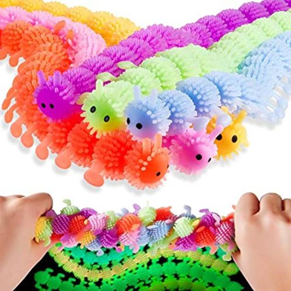 6 piezas luminosas orugas Fidget sensorial juguete para