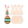 6 recortes de madera de Pascua de conejo 11.0 x 5.9 in y