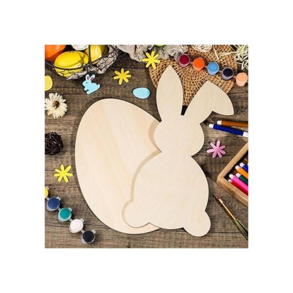 6 recortes de madera de Pascua de conejo 11.0 x 5.9 in y