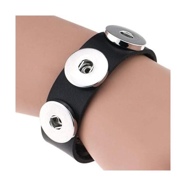 6 pulseras de cuero con botones a presión para mujer y_5