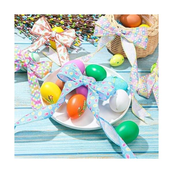 6 rollos de cintas de borde con alambre de Pascua de 1