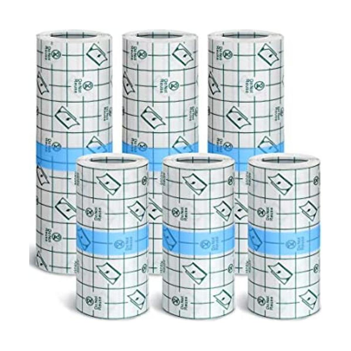 6 rollos de cinta adhesiva transparente elástica