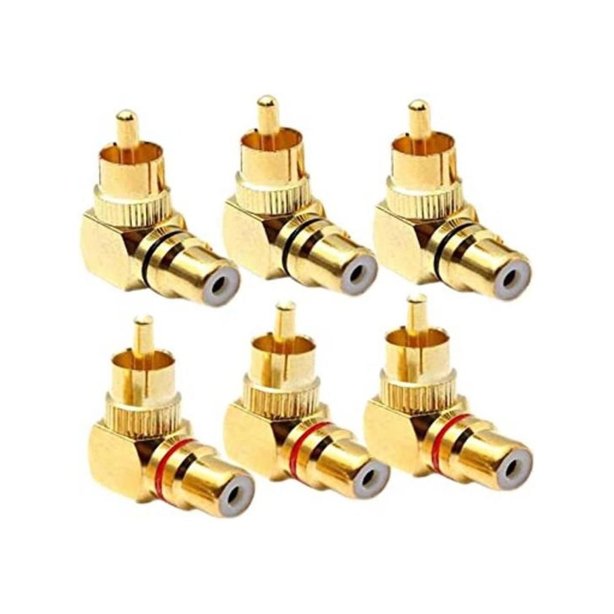 6 unids RCA macho a hembra adaptador de enchufe MF