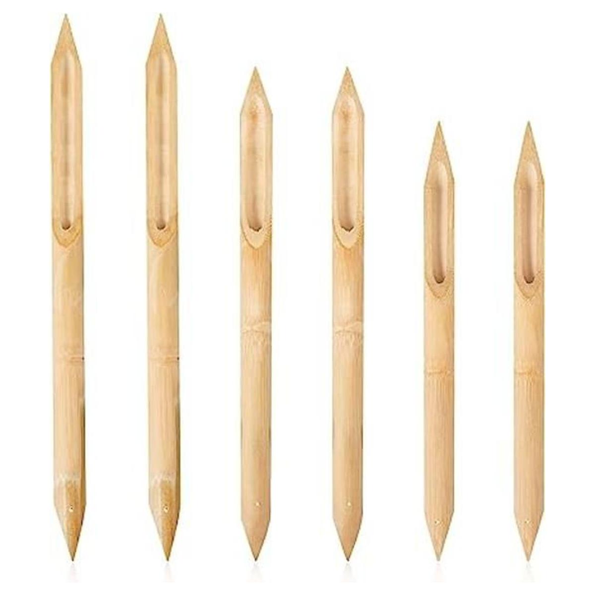 6 unidades de plumas de bambú de doble cabeza de bambú