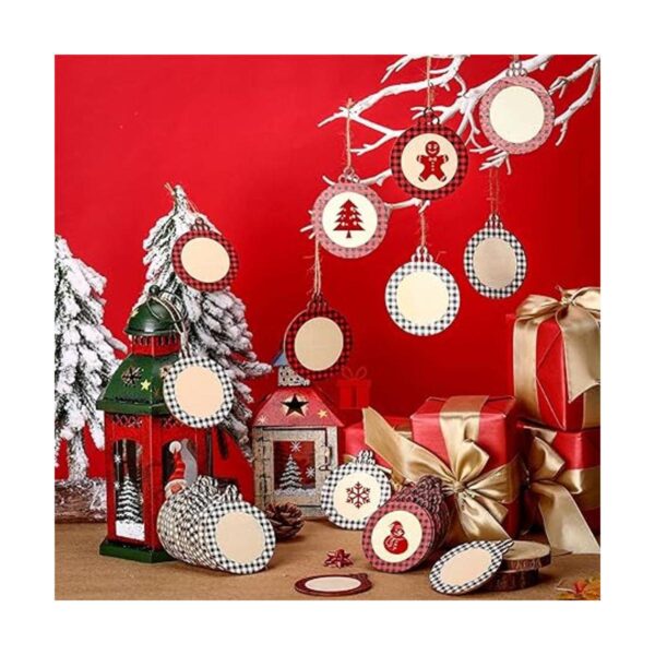 60 adornos de madera de Navidad para manualidades discos