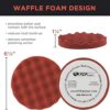 6.5 Rojo Waffle Heavy Cut Grip espuma Buff polaco Pad_3