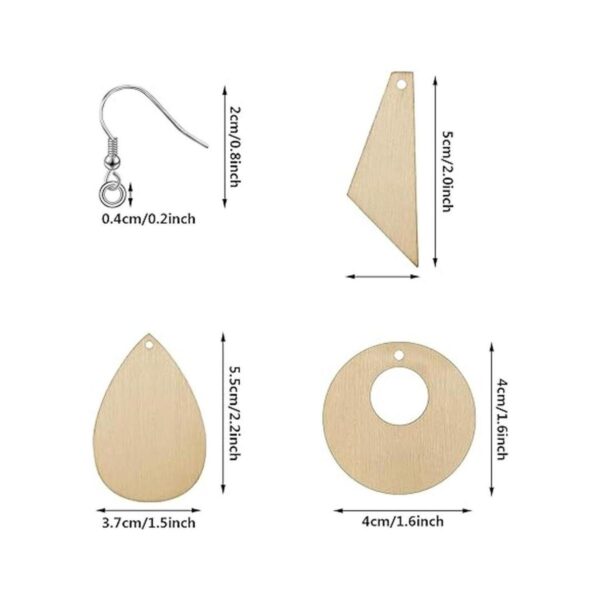 60 aretes de madera sin acabar lágrima en blanco y