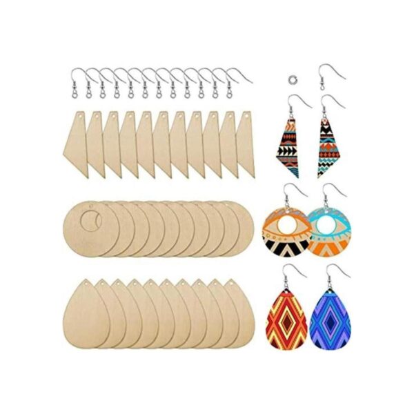 60 aretes de madera sin acabar lágrima en blanco y
