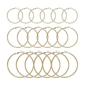 60 aretes de aro con cuentas Acero inoxidable_1