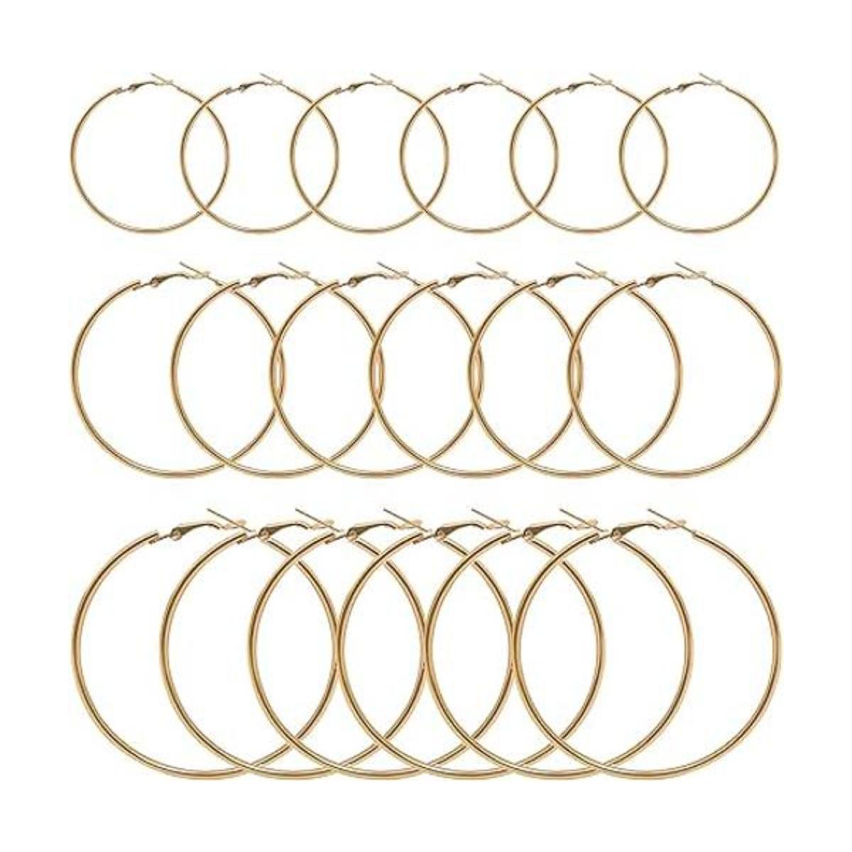 60 aretes de aro con cuentas Acero inoxidable
