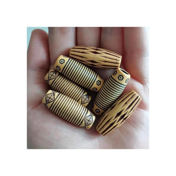 60 cuentas de rastas de madera de imitación de madera para