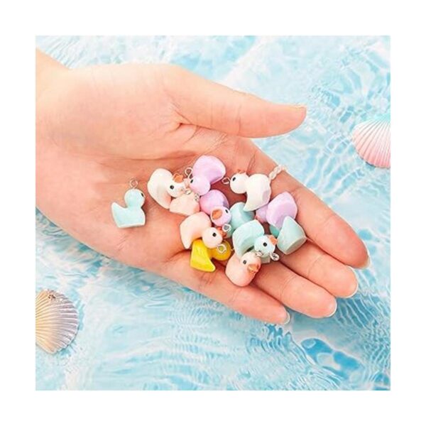 60 dijes de pato pequeños con forma de pato de resina