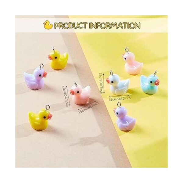 60 dijes de pato pequeños con forma de pato de resina