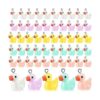 60 dijes de pato pequeños con forma de pato de resina