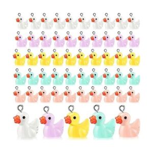 60 dijes de pato pequeños con forma de pato de resina