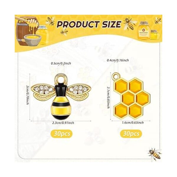 60 dijes de aleación de abeja esmaltada de abeja de panal