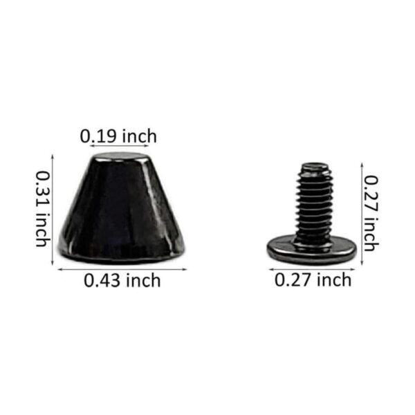 60 juegos de metal cono tornillo trasero remaches cabeza