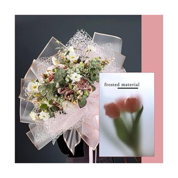 60 hojas de papel de regalo de flores translúcido borde