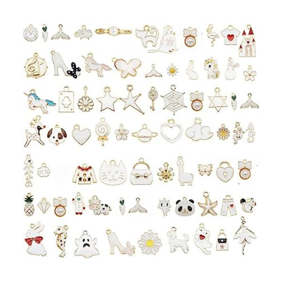 60 piezas de 30 pares de dijes esmaltados para hacer joyas