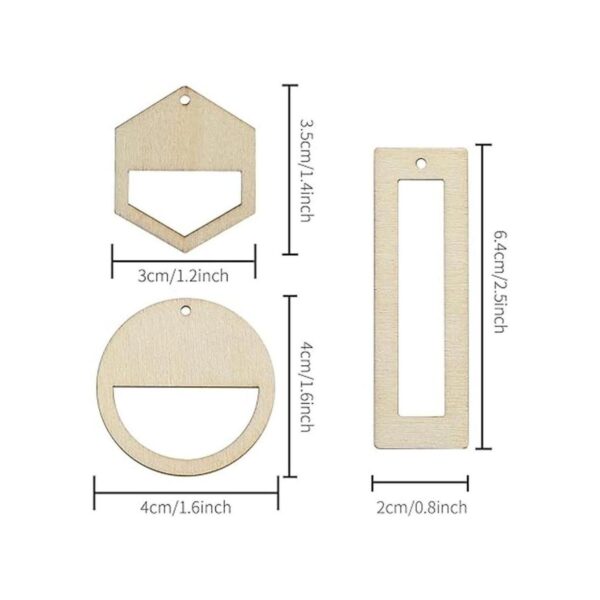 60 piezas DIY pendientes de madera sin terminar en blanco_3