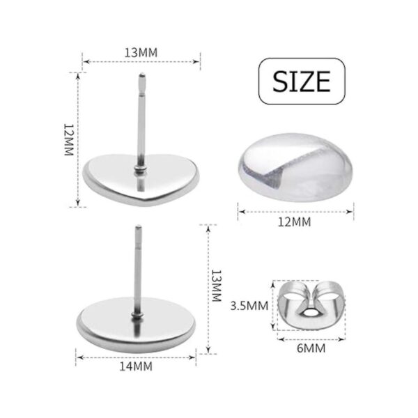 60 piezas de acero inoxidable con 60 cabujones de cristal